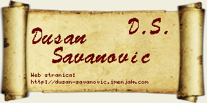 Dušan Savanović vizit kartica